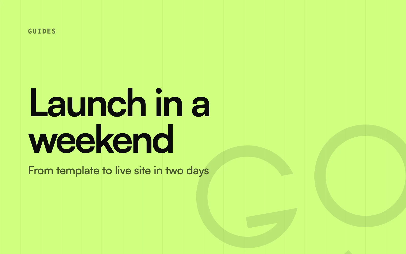 How to launch a website from a template in a weekend
