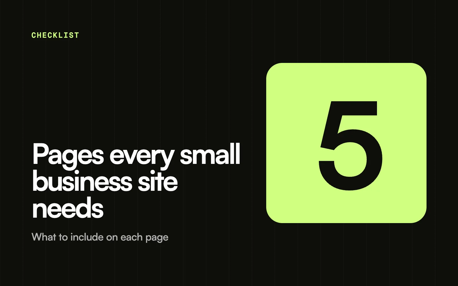 What pages does a small business website need? A simple checklist