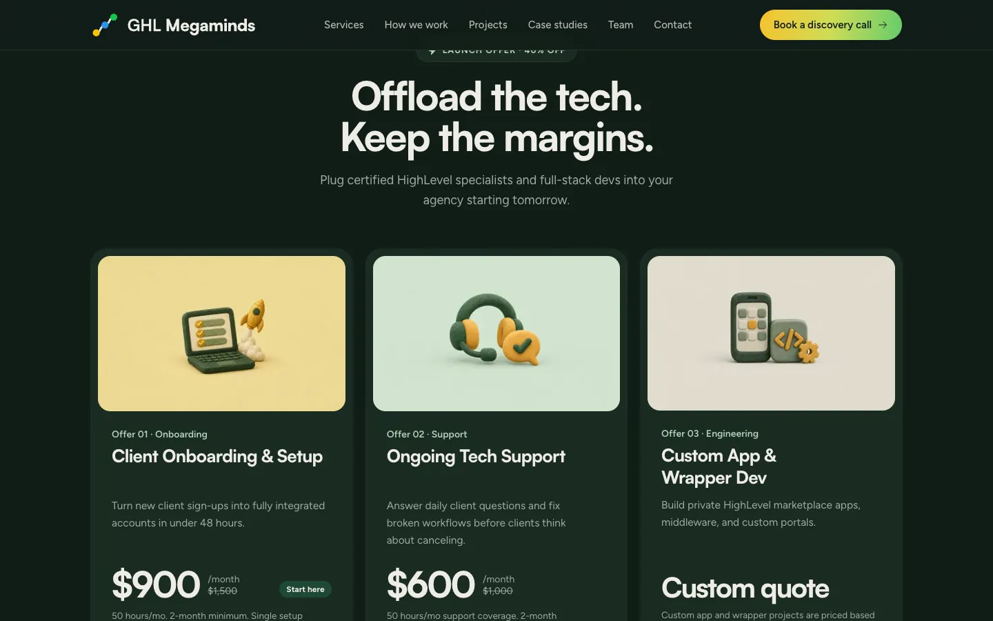 GHL Megaminds pricing section