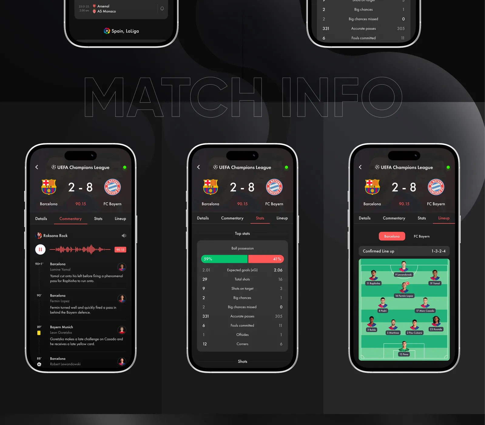 Sport 2 match information screens